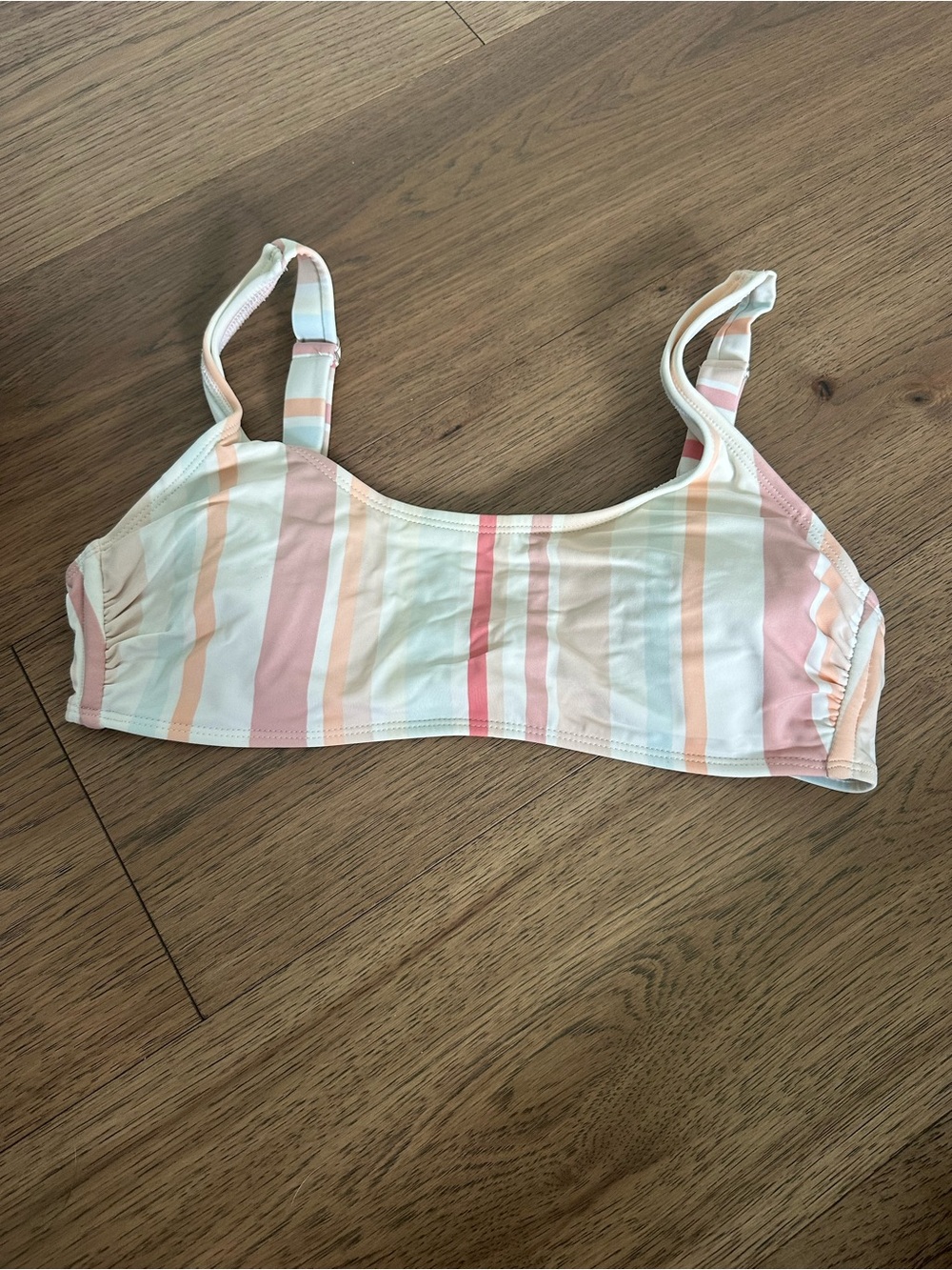 Xhilaration Pastel Stripe Bikini Top - Pink, Peach, White